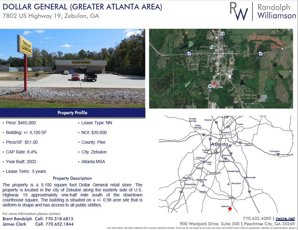 Dollar General Zebulon Ga Pike County Industrial Development Authority